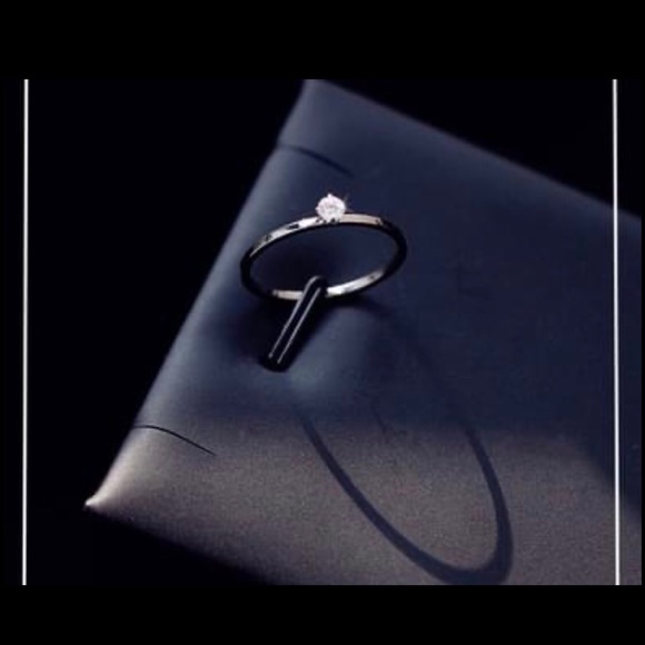 Ring minimalist rose gold silver cubic zirconia - Picture 4 of 4